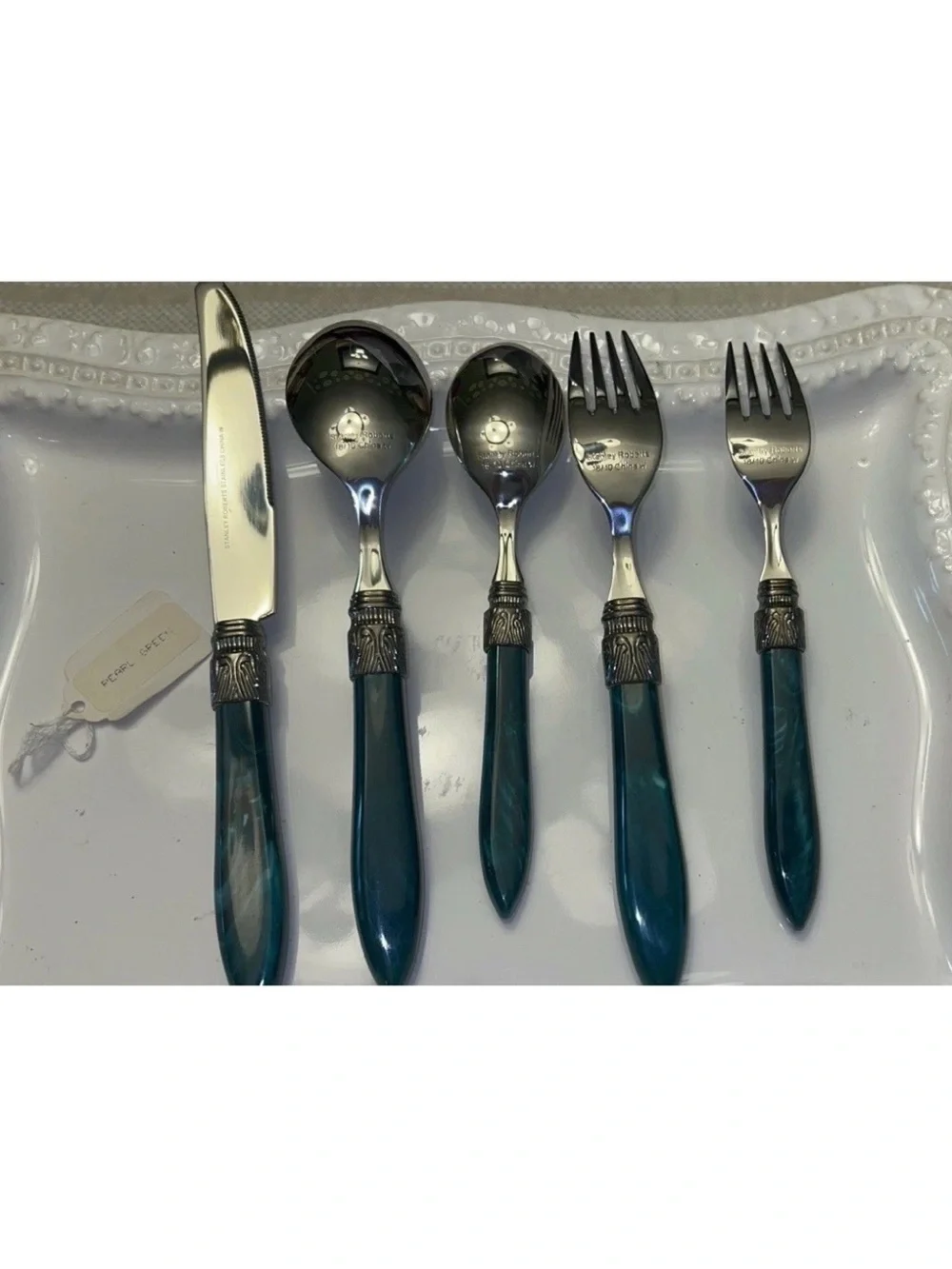 Vintage Stanley Roberts Single 5-piece Place Setting In Pearlescent Green NWT
